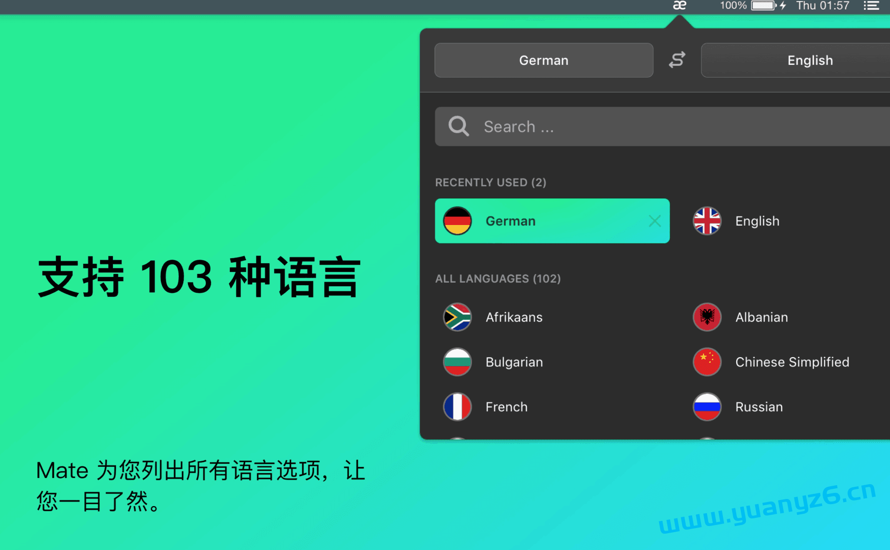 Mate Translate for Mac v8.1.3 破解版 多国语言即时翻译工具 苹果电脑