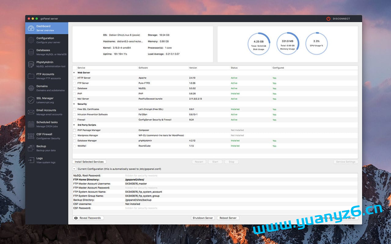 goPanel for Mac v2.9.4 实用Web服务器管理工具 苹果电脑