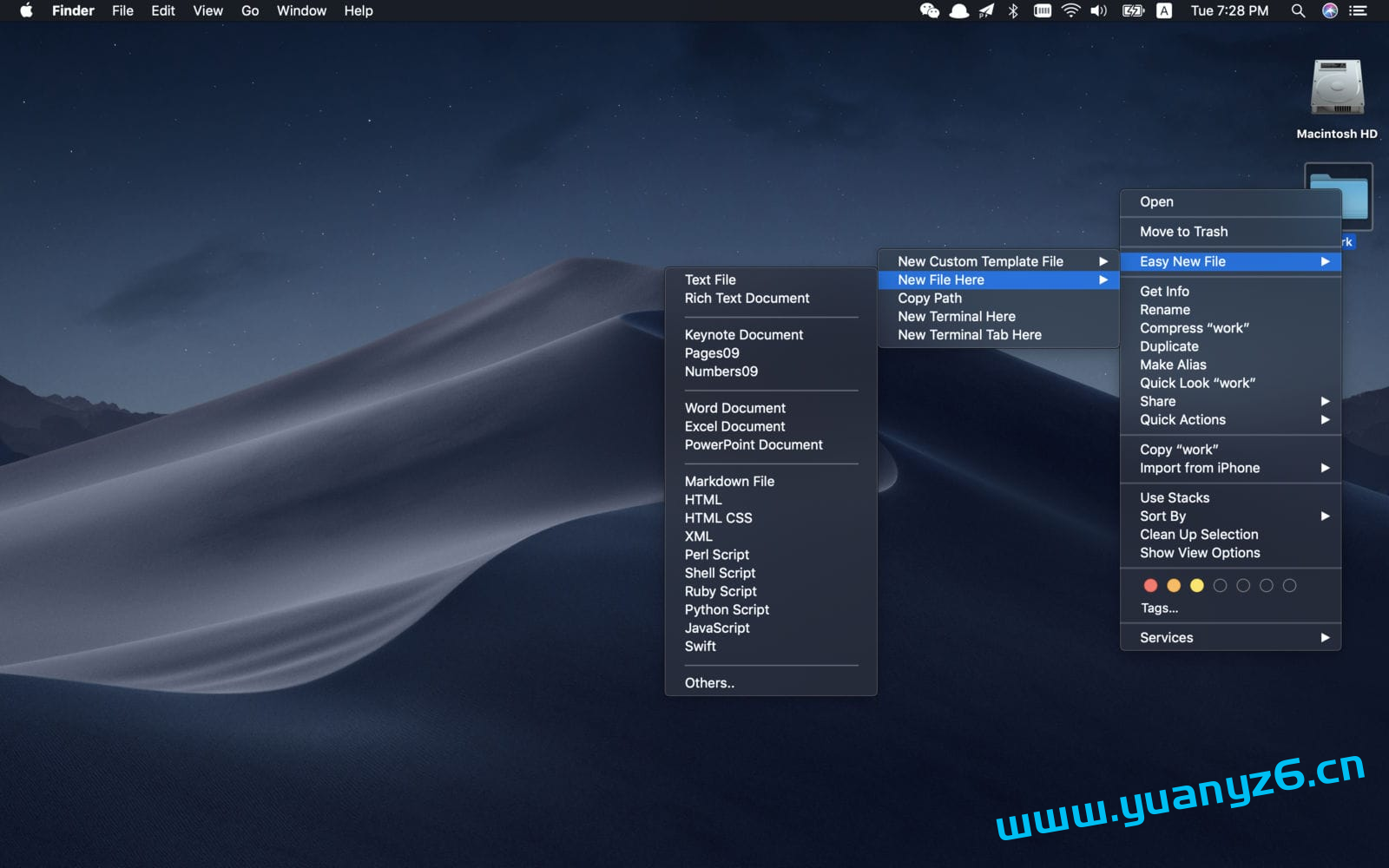 Easy New File for Mac v5.8 破解版 自定义右键的新建菜单 苹果电脑