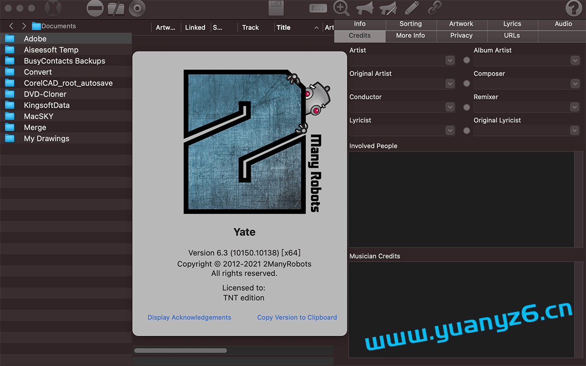 Yate for Mac v6.19 破解版 音乐标签编辑管理工具 苹果电脑