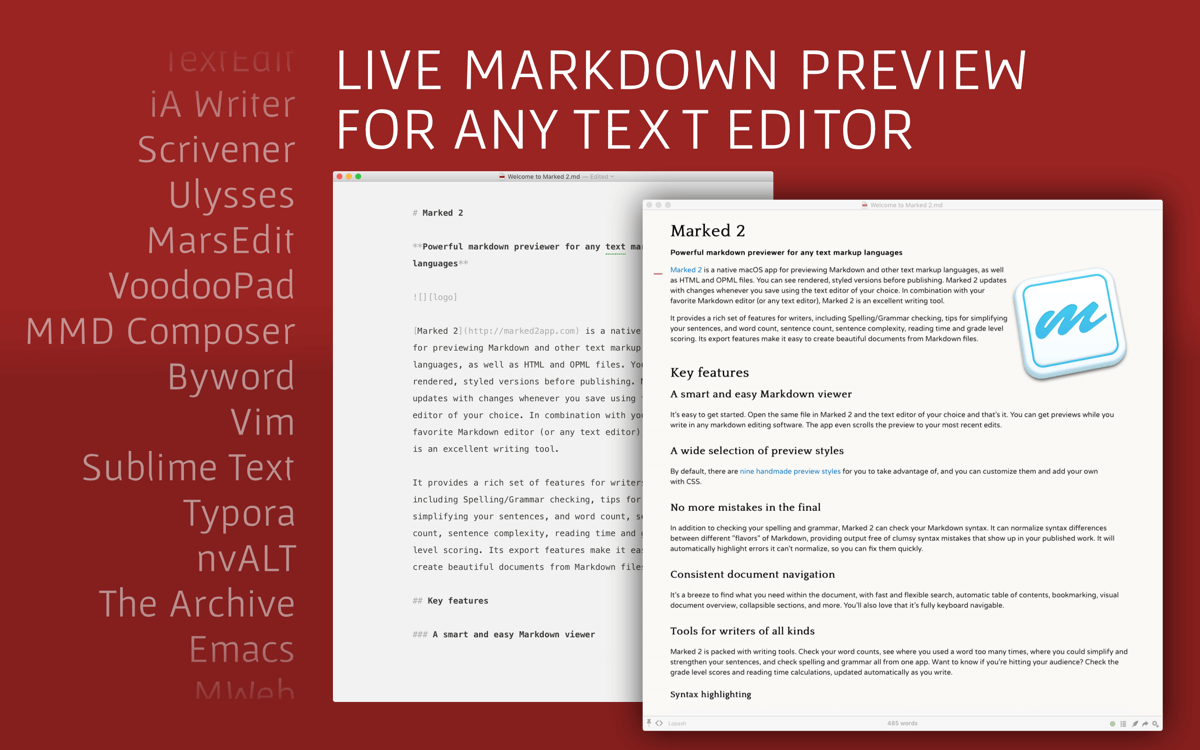 Mac软件推荐 Marked for Mac 强大的Markdown预览工具 苹果电脑