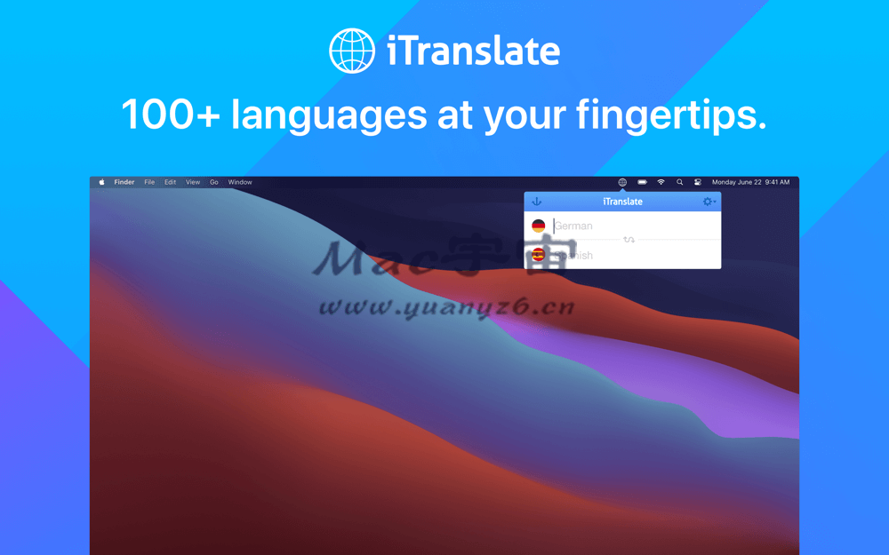 iTranslate for Mac v1.5.2 中文破解版 多国语言翻译词典工具 苹果电脑