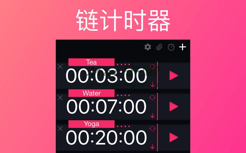 Chain Timer for Mac v8.9 中文版 简单方便的多功能计时器 - 苹果电脑 - Mac宇宙