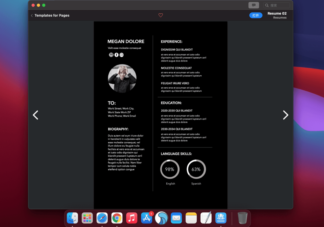 Resume Templates – Design for Mac v3.2.4 破解版 Pages模板合集 - 苹果电脑 - Mac宇宙