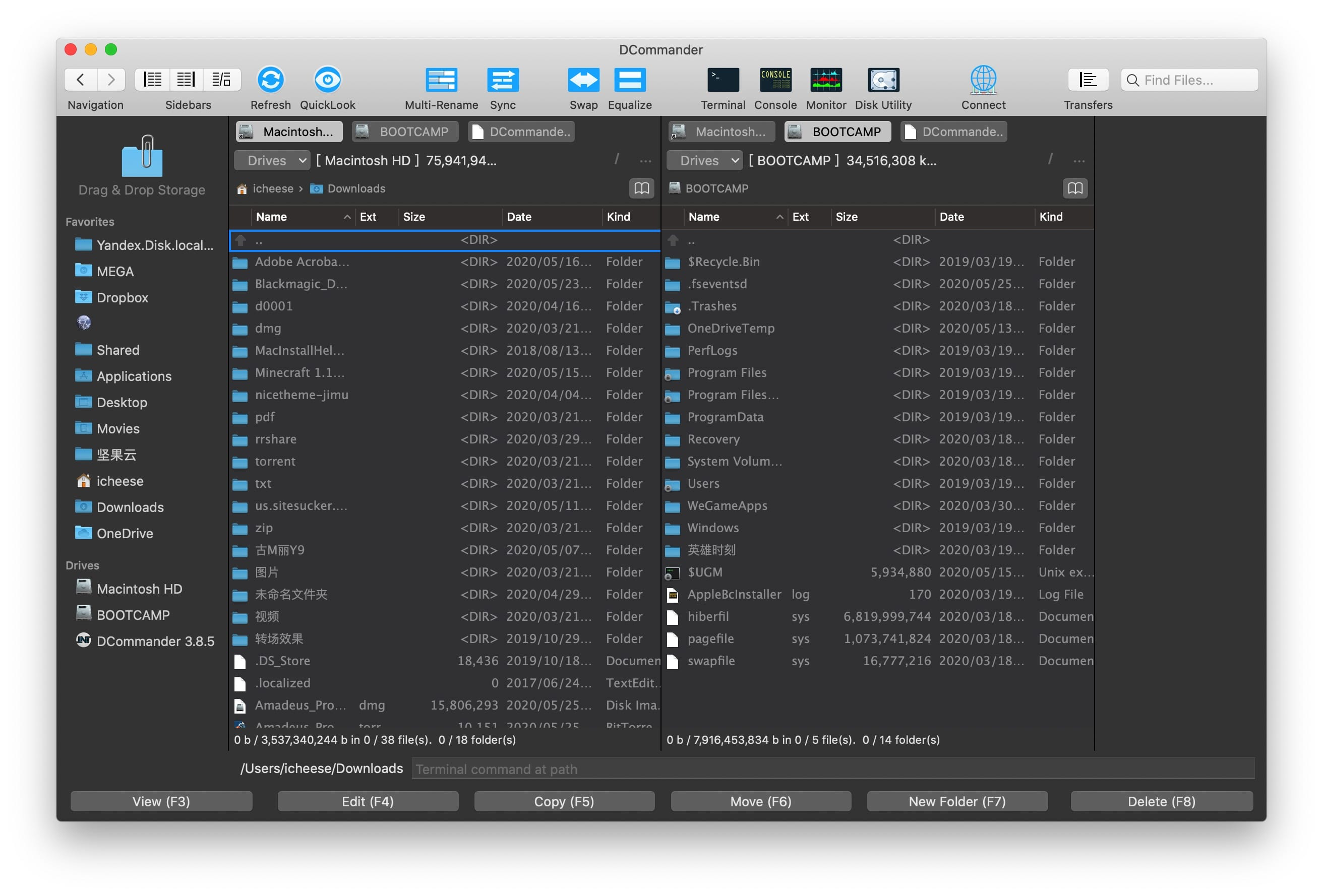 DCommander for Mac v3.9.5 破解版 双窗格文件管理器 苹果电脑