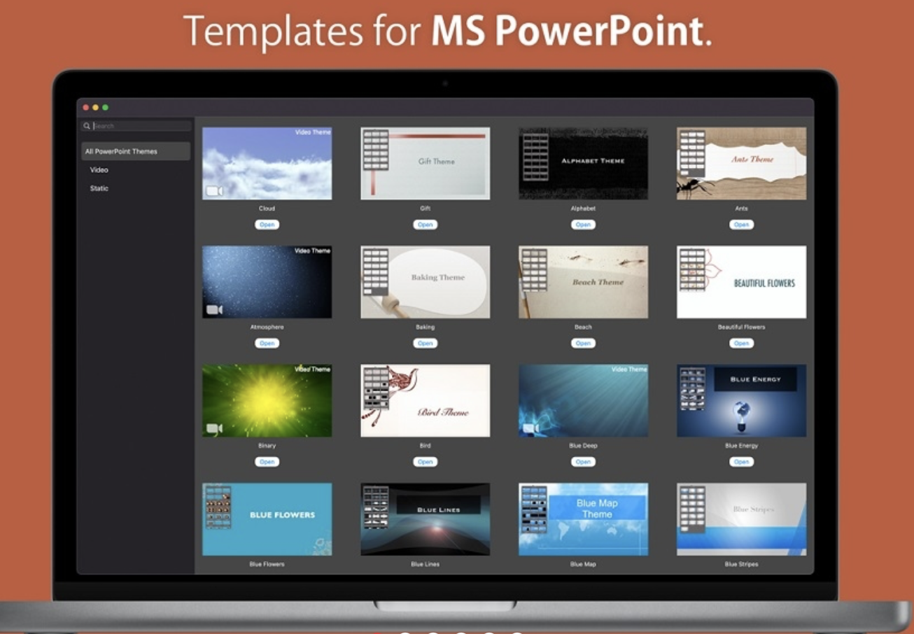 Templates for MS Powerpoint for Mac v6.0 破解版 PPT模板应用 苹果电脑