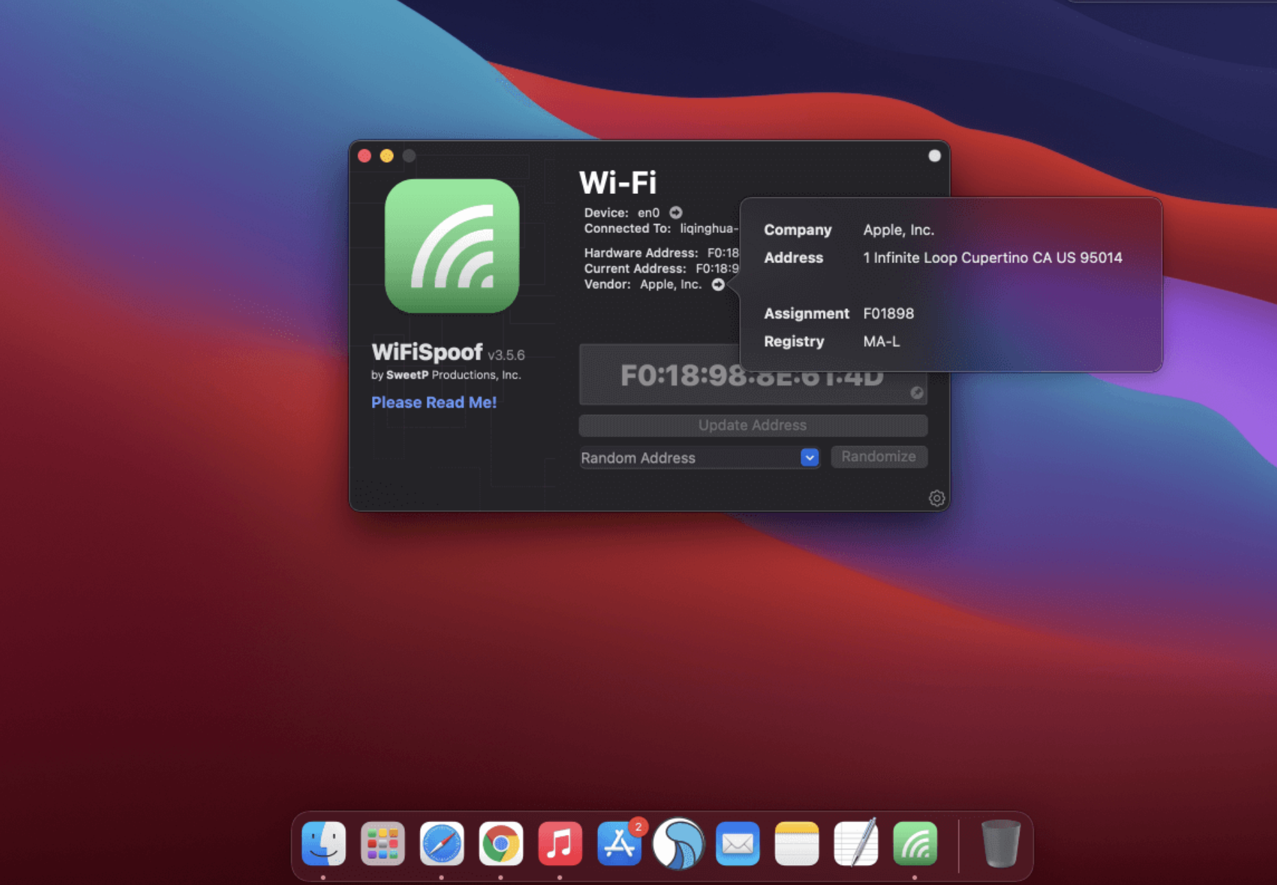 WiFiSpoof for Mac v3.9.5 破解版 Mac地址隐藏修改工具 苹果电脑