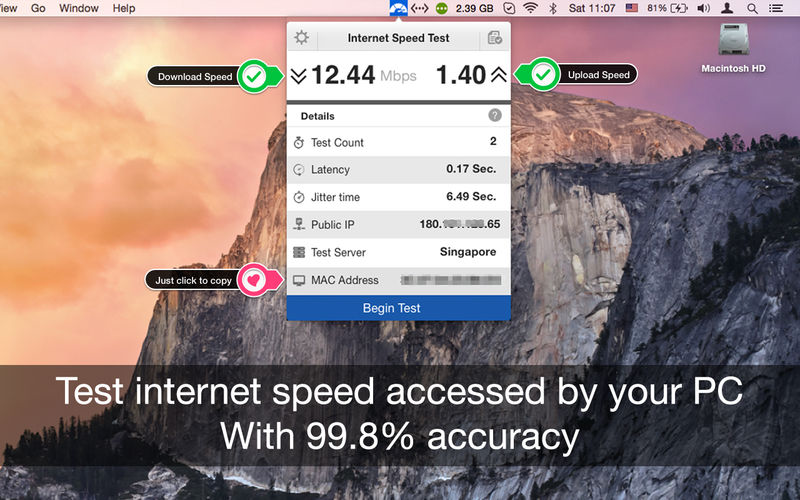 Internet Speed Test for Mac v3.9 中文破解版 Internet速度测试应用 苹果电脑