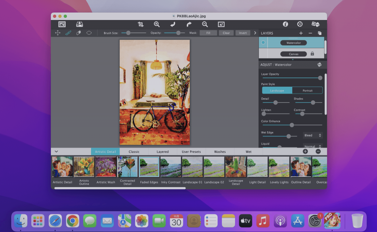 Jixipix Watercolor Studio Pro for Mac v1.4.17 破解版 水彩画照片生成工具 苹果电脑