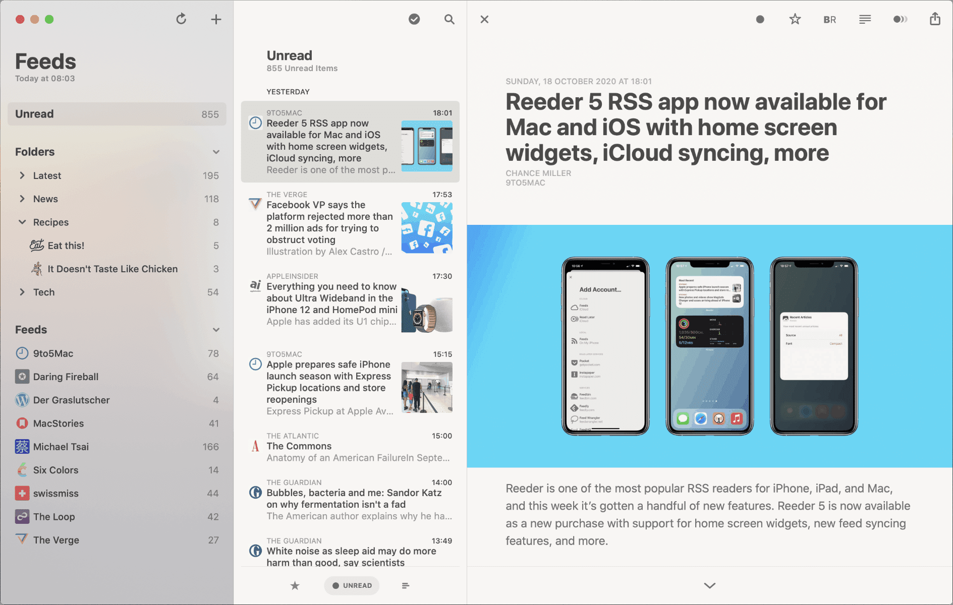 Reeder for Mac v2026.6 RSS订阅器新闻阅读器 - Mac宇宙 Reeder for Mac v2026.6 RSS订阅器新闻阅读器 - Mac宇宙