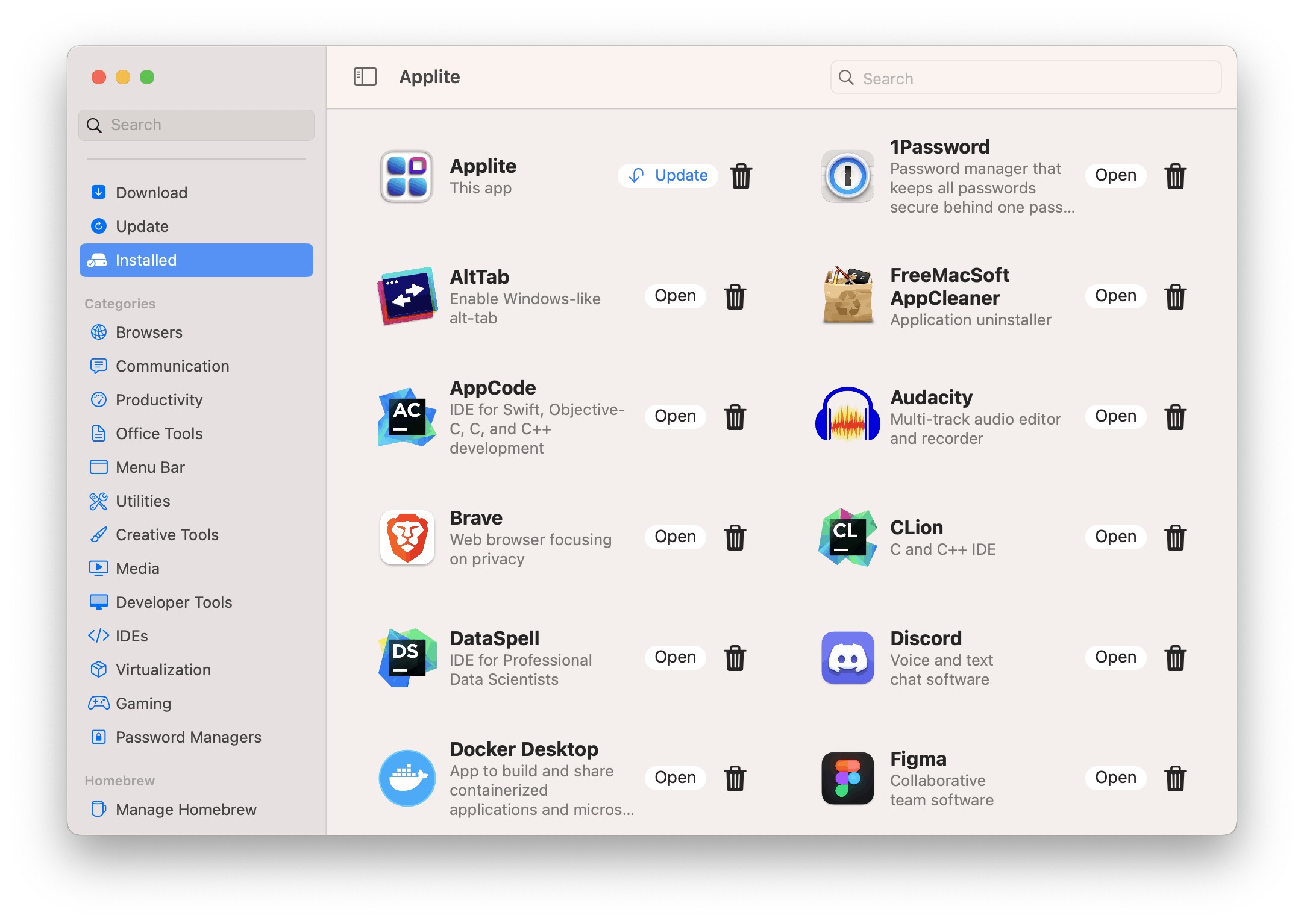 Applite for Mac v1.2.3 Homebrew 管理-Mac宇宙