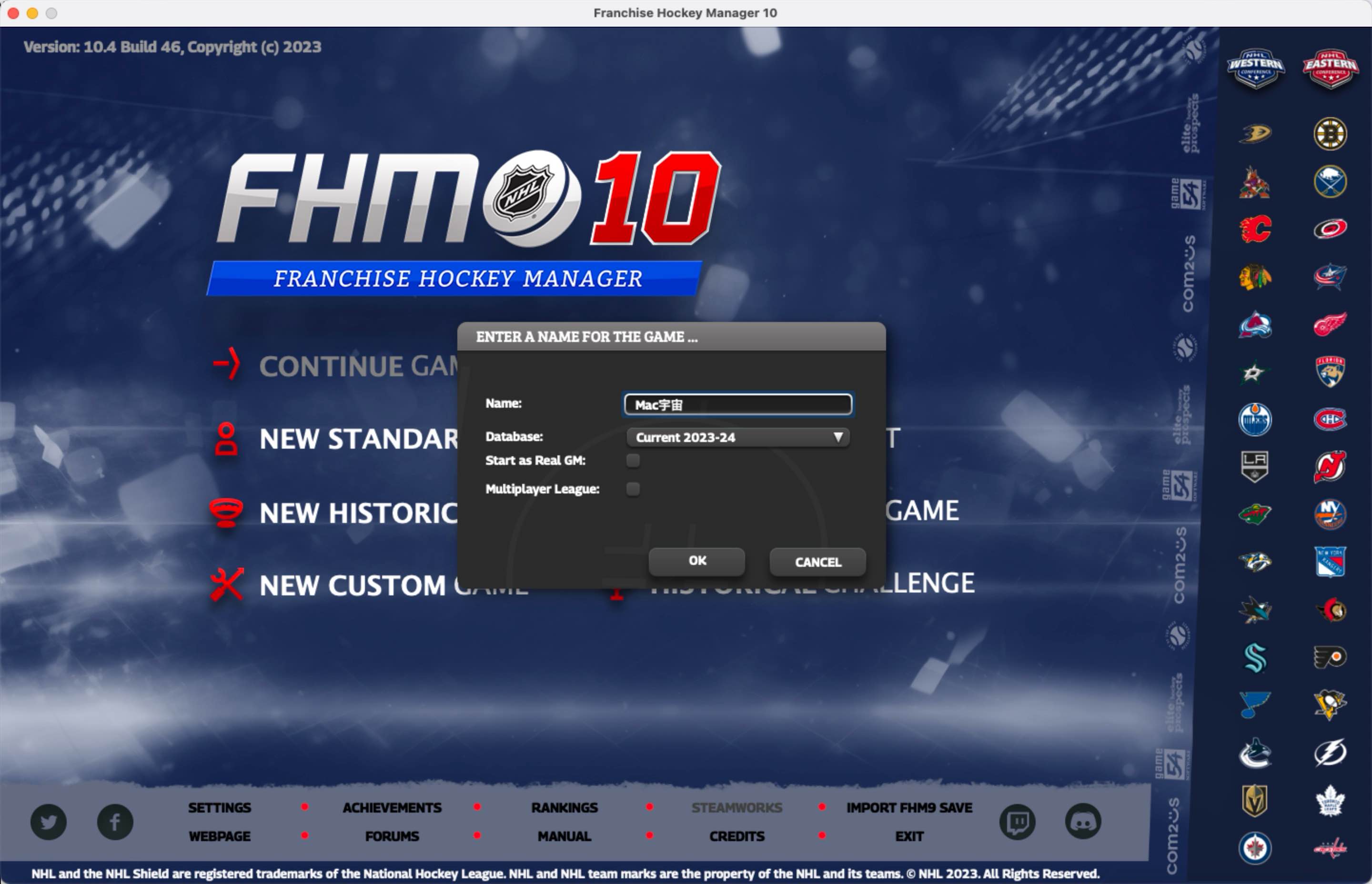 特许经营曲棍球经理10 for Mac Franchise Hockey Manager 10 v10.4.46 英文原生版 苹果电脑