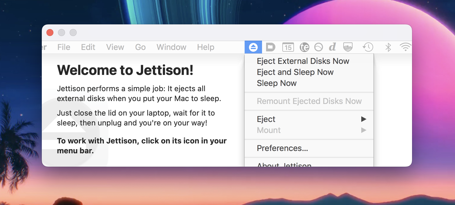 Jettison for Mac v1.8.7 自动弹出外部磁盘 苹果电脑