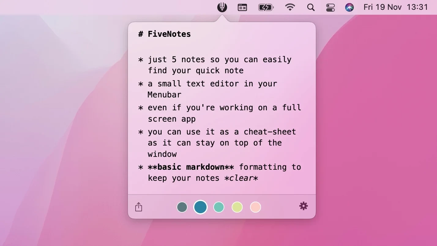 FiveNotes for Mac v3.0.3 便签笔记软件 - 苹果电脑 - Mac宇宙