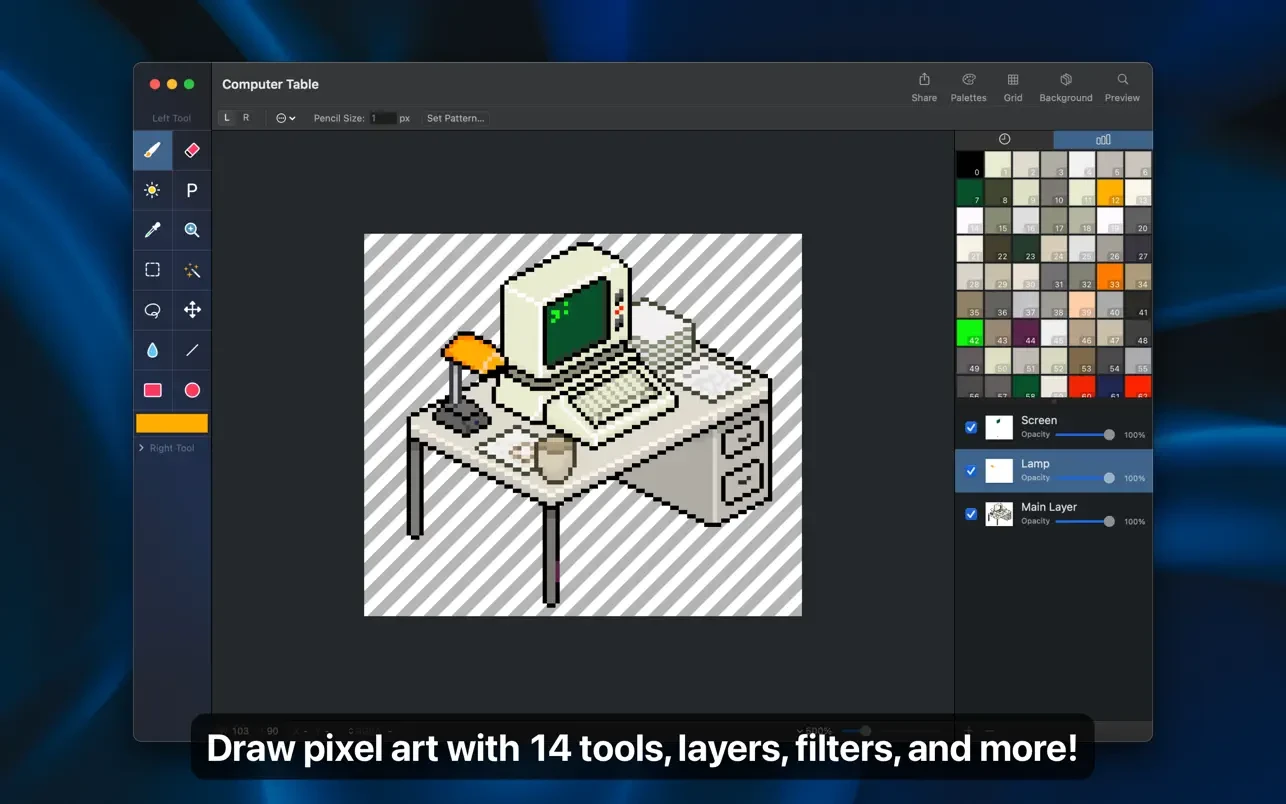 Pixen for Mac v5.6.2 像素艺术与动画编辑工具-Mac宇宙 Pixen for Mac v5.6.2 像素艺术与动画编辑工具-Mac宇宙