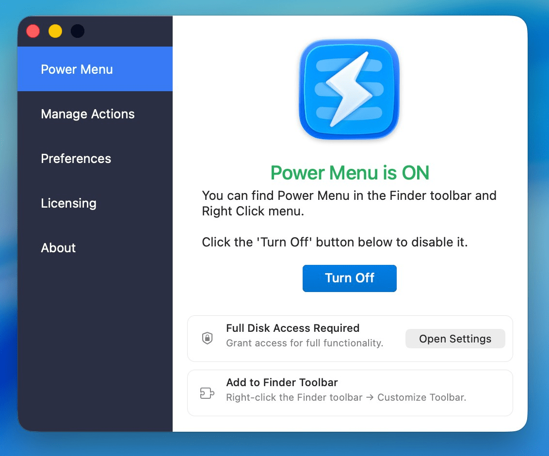 Power Menu For Mac v1.22 Finder 扩展-Mac宇宙 Power Menu For Mac v1.22 Finder 扩展-Mac宇宙