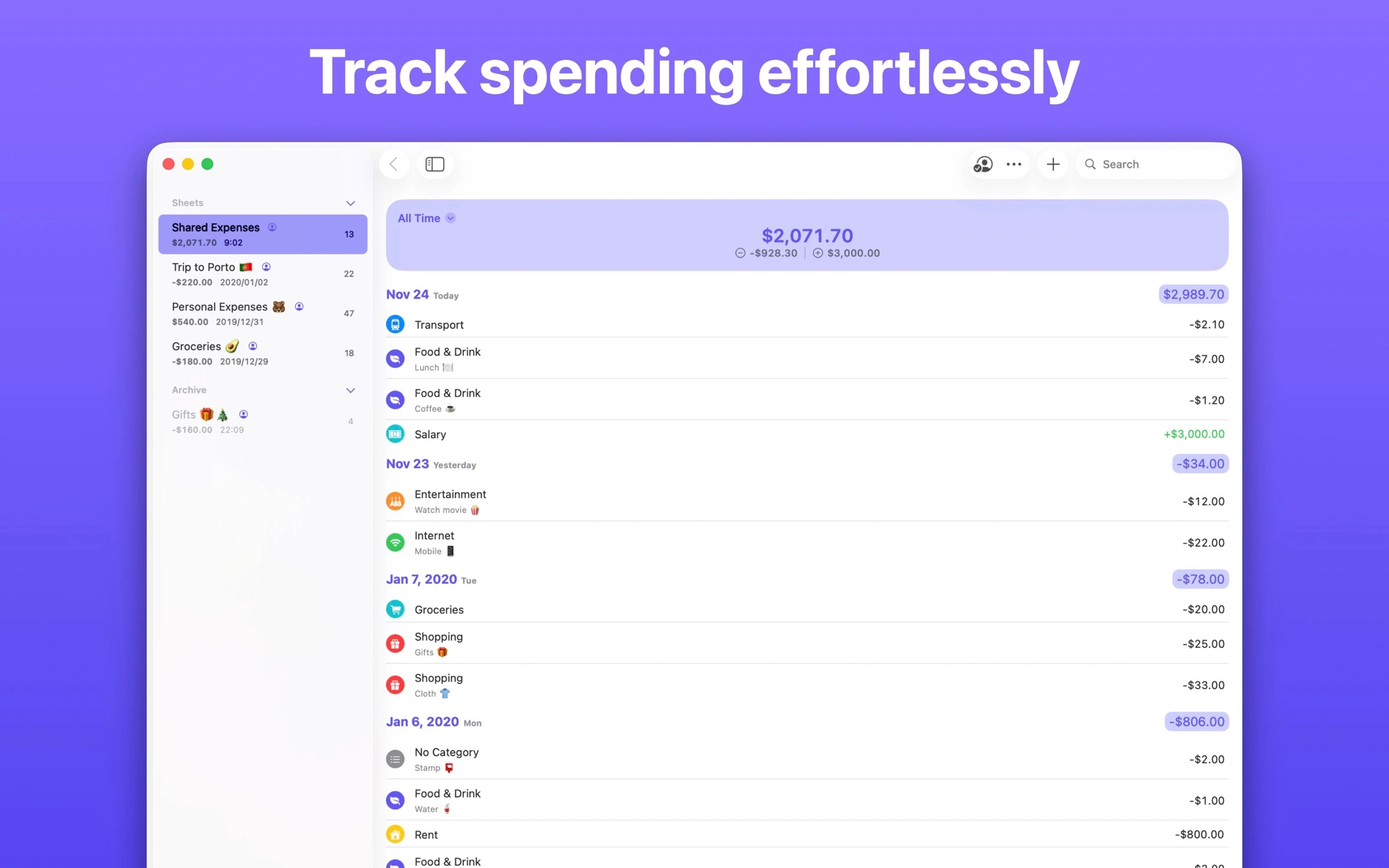 Expenses: Spending Tracker for Mac v4.0.18 记账财务管理软件 - Mac宇宙 Expenses: Spending Tracker for Mac v4.0.18 记账财务管理软件 - Mac宇宙