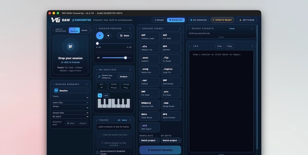 WG DAW Converter for Mac v3.2.19 DAW工程转换器 - Mac宇宙 WG DAW Converter for Mac v3.2.19 DAW工程转换器 - Mac宇宙